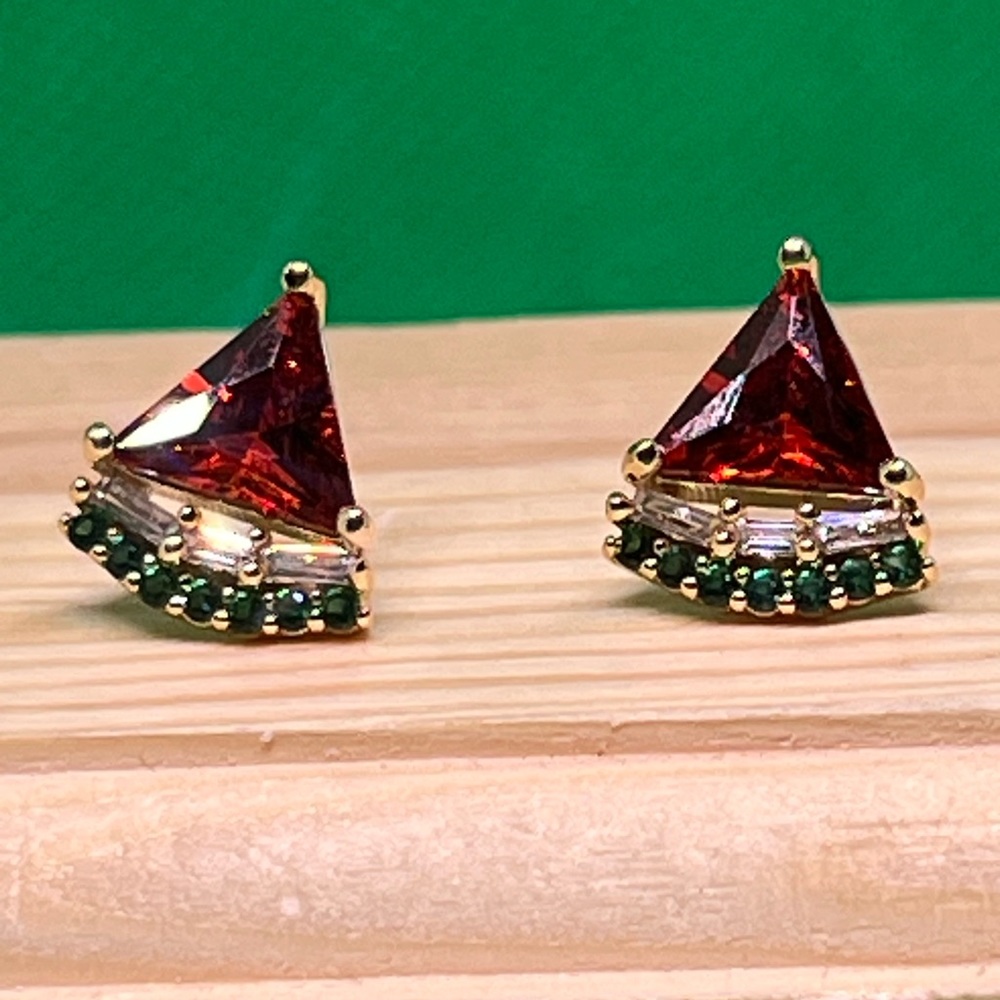 Rhinestone Watermelon Earrings